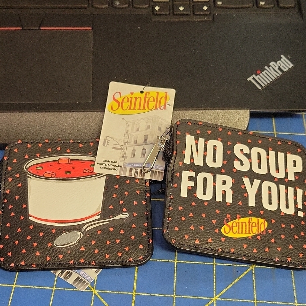 Seinfeld 4" Zipper Coin Purse "No Soup For You" NWT